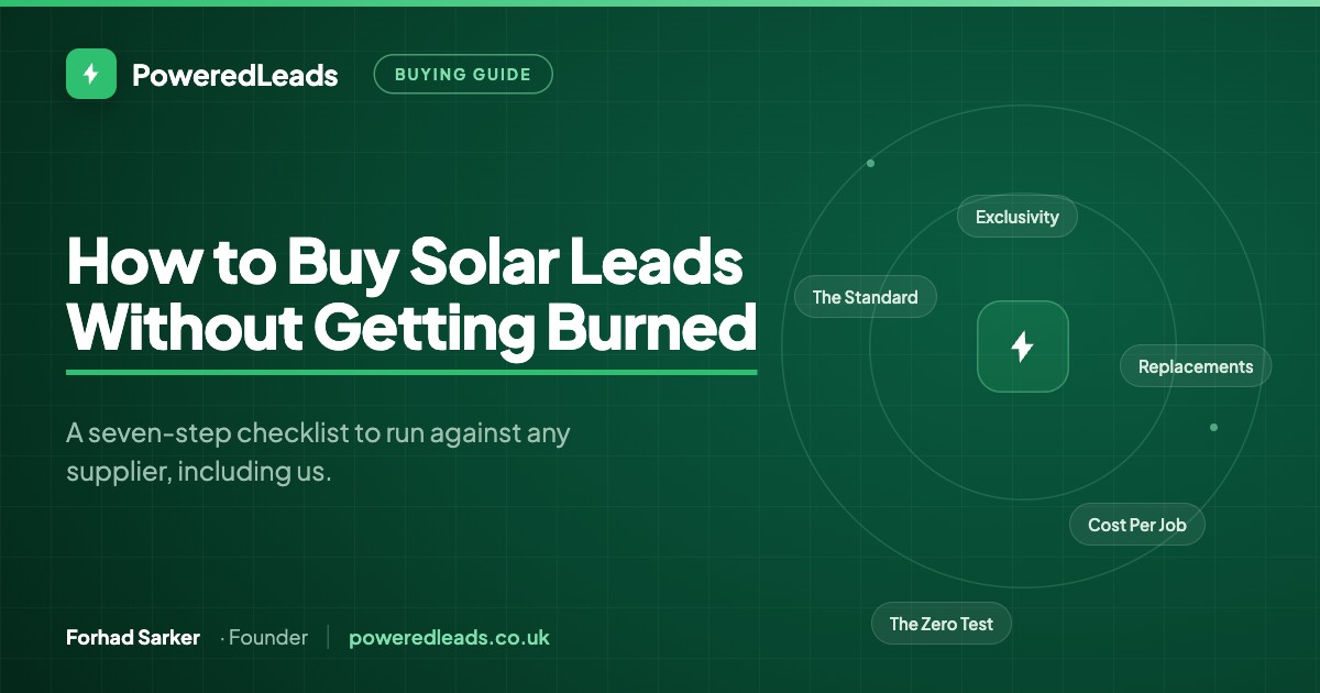 Article cover for How to Buy Solar Leads in the UK Without Getting Burned (2026)