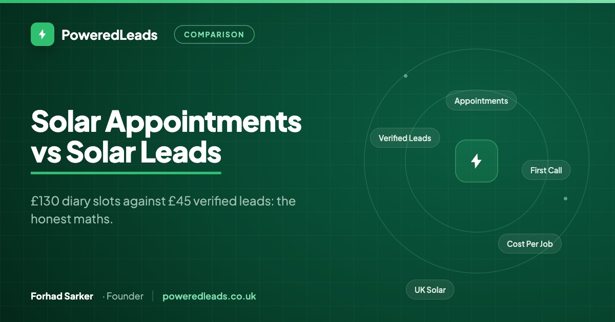 Article cover for Solar Appointments vs Solar Leads: Which Should UK Installers Buy? (2026)