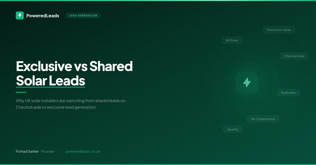 How Much Do Solar Leads Cost in the UK? (2026 Comparison)