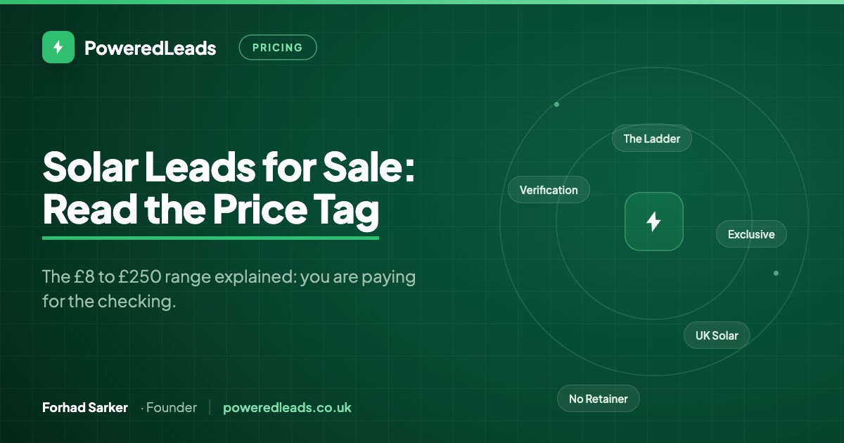 Article cover for Solar Leads for Sale in the UK: How to Read the Price Tag (2026)